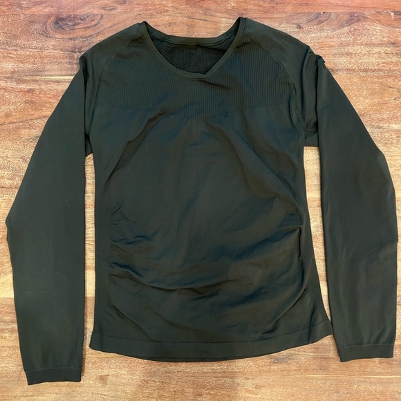Zella Green Meridian Seamless Long Sleeve Top Size Large - Picture 1 of 8